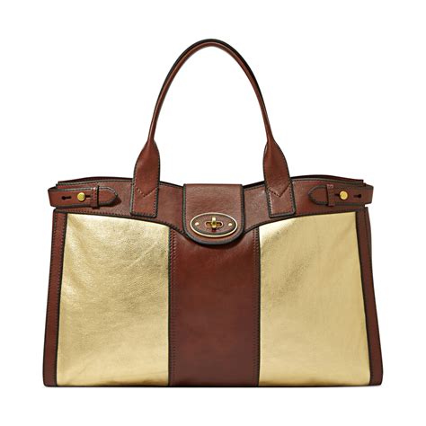 fossil leather weekender bag